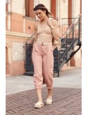 High waist slouchy denim pants, dirty pink 6520 - Online store - Boutique